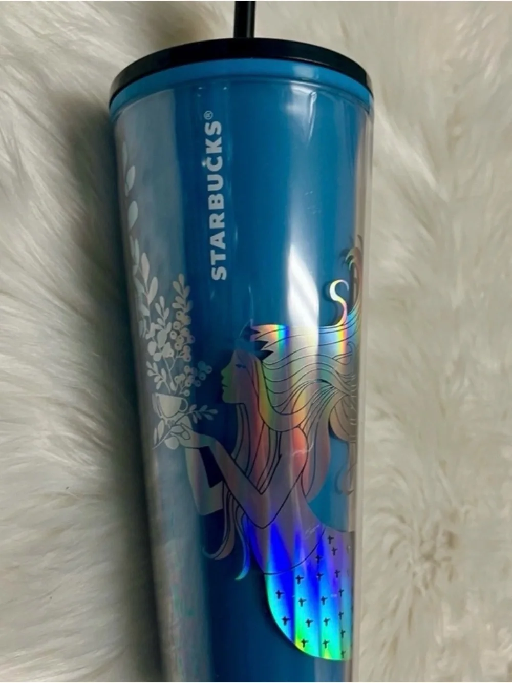 Starbucks Blue Holographic Siren Tumbler